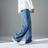 裤子男夏季薄款宽松ins潮牌冰丝阔腿裤潮流百搭长裤