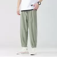 裤子男秋季潮流工装潮牌冰丝休闲长裤宽松百搭束脚