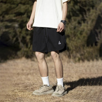 运动短裤男夏季2025潮牌宽松刺绣沙滩裤户外机能休闲五分裤