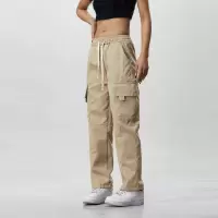 青少年工装裤男春秋学生校园风束脚运动裤多口袋宽松裤