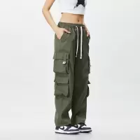 黑色工装裤男士春秋款潮牌阔腿休闲长裤夏款男生直筒裤