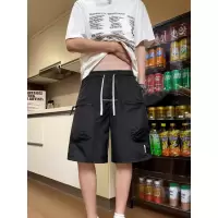 夏季男士薄款休闲宽松五分裤多口袋拉链速干沙滩裤男中裤