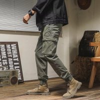 男士工装裤夏季纯色宽松休闲裤束脚裤子机能百搭春秋长裤