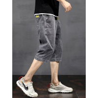 七分裤薄款直筒休闲夏季水洗弹力宽松型系带哈伦潮流短裤