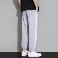 冰丝速干裤子男士美式夏季薄款拼色ins潮流束脚运动卫裤