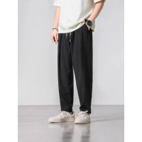 夏季薄款裤子男潮牌宽松大码冰丝休闲裤坠垂感直筒裤