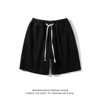 日系潮流牛仔短裤男纯色夏季美式宽松裤子休闲五分裤