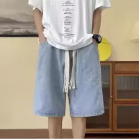 水洗时尚牛仔短裤男夏季薄款中裤美式街头百搭宽松直筒裤