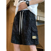 短裤夏季新款宽松美式工装多口袋贴标舒适冰丝休闲五分裤