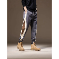 美式复古工装裤子男春季新款户外潮牌宽松拼接束脚裤