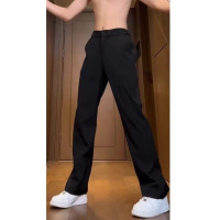 美式水洗黑色春夏季新款修身裤高街牛仔裤男