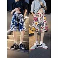 花短裤男夏季沙滩裤情侣速干大裤衩潮牌宽松居家休闲裤