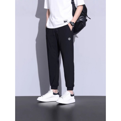 裤子男装休闲裤潮牌设计感小众九分裤款束脚休闲长裤