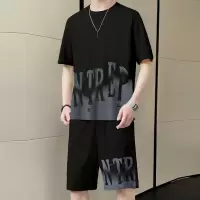 运动休闲套装字母印花时尚潮流青少年雪山两件装