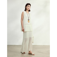 夏季凉感镂空和纸纱针织罩衫女T恤2025新款宽松内搭无袖背心上衣