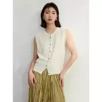 肌理感特种纱羊毛马甲背心女外穿无袖针织开衫25新款春季叠穿马夹