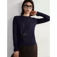 莱赛尔天丝长袖T恤女内搭针织衫25新款高弹正肩打底衫春季上衣女