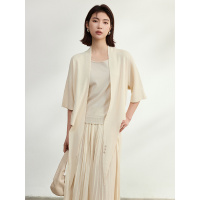 设计款 两穿系带醋酸针织开衫女夏2025新款短外套小披肩外搭罩衫