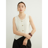 高端系列 钩花羊毛马甲女25新款套头针织背心叠穿坎肩早春款上衣