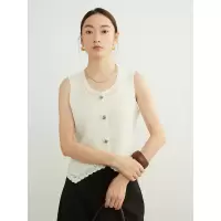 高端系列 钩花羊毛马甲女25新款套头针织背心叠穿坎肩早春款上衣