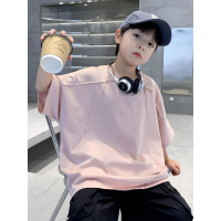 男童白色T恤短袖夏季2025新款儿童夏装纯色半袖男孩体恤上衣T