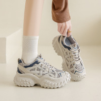 2025春季新款韩透气老爹鞋女ins学生休闲轮胎厚底跑步女鞋