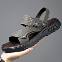 凉鞋男2025新款外穿开车厚底男士凉拖乳胶垫软底沙滩鞋子