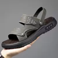 凉鞋男2025新款外穿开车厚底男士凉拖乳胶垫软底沙滩鞋子