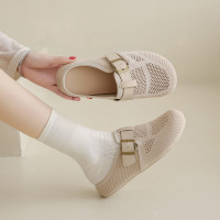 勃肯鞋女新款老北京布鞋女透气网面休闲鞋一脚蹬舒适妈妈鞋