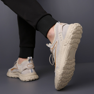 夏季运动鞋男新款透气飞织网面鞋薄款镂空休闲鞋轻便网布男鞋