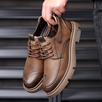 男鞋2025年新款英伦百搭真皮休闲小皮鞋青年工装韩版男士时尚皮鞋