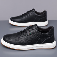 男鞋2025新款休闲皮鞋男士运动时尚潮流真皮牛皮低帮板鞋