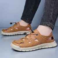 男士凉鞋2025新款时尚罗马镂空包头沙滩鞋子休闲男鞋