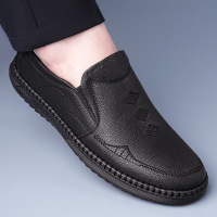 豆豆鞋男软底小白鞋一脚蹬休闲皮鞋男通勤懒人爸爸鞋透气乐福男鞋