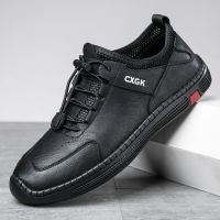 2025新款休闲男鞋透气潮流豆豆鞋真皮软底豆豆鞋懒人乐福鞋子