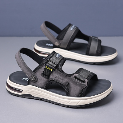 凉鞋男夏季新款时尚厚底男士凉拖高档乳胶气垫软底休闲沙滩鞋