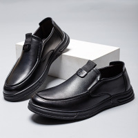 男士休闲皮鞋男款舒适中老年软底软面爸爸鞋