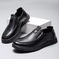 男士休闲皮鞋男款舒适中老年软底软面爸爸鞋