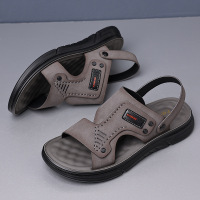 真皮凉鞋男款外穿夏季透气休闲男士凉拖软面沙滩男潮鞋子