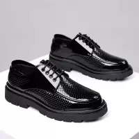 休闲皮鞋男春季新款商务正装英伦风黑色感男士结婚新郎SJ-1