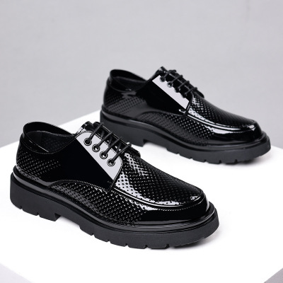 休闲皮鞋男春季新款商务正装英伦风黑色感男士结婚新郎SJ-1