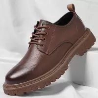 凉鞋男夏季休闲皮鞋男士厚底透气镂空软底中年爸爸洞洞鞋SJ