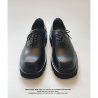 2025新款方头皮鞋男士韩版潮流百搭透气鞋子英伦风厚底正装男鞋