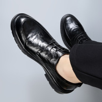 高端男士皮鞋软底正装商务2025新款黑色增高真皮休闲新郎结婚鞋男