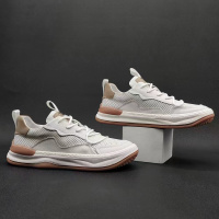 春夏季歪头小丑鞋男士镂空皮鞋厚底百搭潮流小白鞋真皮透气休闲鞋