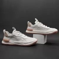 春夏季歪头小丑鞋男士镂空皮鞋厚底百搭潮流小白鞋真皮透气休闲鞋