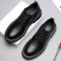 男鞋子春季正装商务皮鞋男士真皮英伦结婚新郎鞋厚底休闲马丁靴男