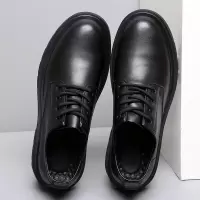 皮鞋男士春季男鞋休闲透气商务正装黑色厚底马丁靴西装结婚新郎鞋