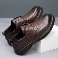 2025春季新款真皮男鞋透气商务正装皮鞋男士潮流百搭圆头休闲鞋男