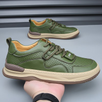 欧洲站男鞋夏季镂空透气歪头小丑鞋潮流百搭休闲小白鞋男士板鞋潮